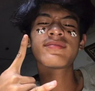 🚬 941482ee osoba, gest dłoni, myszka miki, nastolatek, młodzież telegram sticker