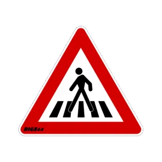 👩‍🦯 1984bf3d piéton, passage piéton, panneau, avertissement, route telegram sticker