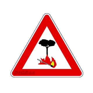 🔥 46117870 risque d'incendie, feu de forêt, panneau d'avertissement, danger, feu telegram sticker