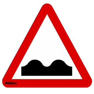 👙 848078b0 panneau routier, bosse, circulation, avertissement telegram sticker