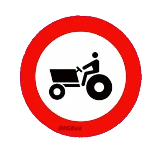 🚜 9954203f panneau de signalisation, tracteur, véhicule, sens interdit telegram sticker