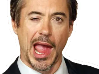 😉 38f4bd9d Robert Downey Jr. นักแสดง, ผู้ชาย, ใบหน้า, ขยิบตา telegram sticker