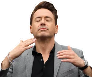 😊 6213dbfd Robert Downey Jr นักแสดง, สูท, ไอรอนแมน telegram sticker