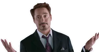🤷‍♂️ c345a976 Tony Stark ไอรอนแมน, มาร์เวล, โรเบิร์ต ดาวนีย์ จูเนียร์, ภาพยนตร์ telegram sticker