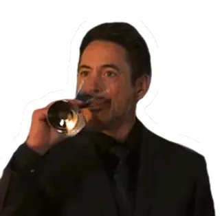 🥃 d111808a Iron Man ไอรอนแมน, โทนี่ สตาร์ค, มาร์เวล, อเวนเจอร์ส, ดื่ม, ไวน์ telegram sticker