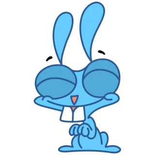 😁 5a95eb45 兔子, 卡通, 动物, 蓝色, 可爱, 小兔子 telegram sticker