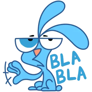 🤏 8fc1ad94 BLA BLA 卡通, 兔子, 小兔, 蓝色, 废话 telegram sticker