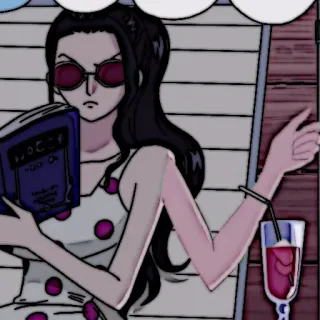 📜 167ff2d2 Nico Robin One Piece アニメ, ワンピース, ニコロビン, キャラクター, 読書 telegram sticker