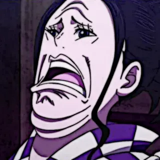 📜 31bf891a Nico Robin One Piece アニメ, ワンピース, ニコ・ロビン, 変顔, ミーム telegram sticker