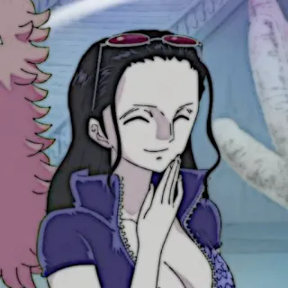 📜 e9d56be3 Nico Robin One Piece ニコロビン, ワンピース, アニメ, 笑顔, 女性 telegram sticker