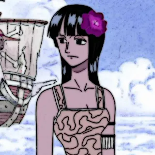 📜 ebcb2e21 Nico Robin One Piece アニメ, ワンピース, ニコ・ロビン, キャラクター, 女性, 海賊 telegram sticker