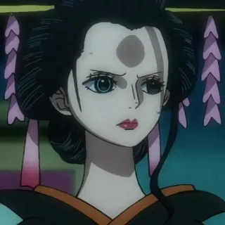 😰 a36768d4 Komurasaki One Piece Anime, Manga, Phụ nữ, Geisha, Tức giận, Komurasaki, One Piece whatsapp sticker