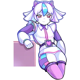 😏 ef5b14c8 Anime, Robot, Lucu, Merah muda, Ungu, Gadis telegram sticker