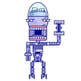 😲 1ec21058 robot, kartun, ilustrasi, futuristik, sci-fi, karakter telegram sticker