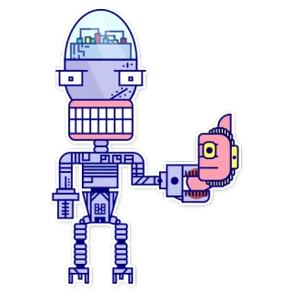 👍 d00ed013 kartun, robot, jari tengah, kasar, menyinggung, gestur telegram sticker