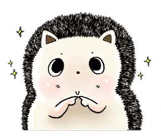 🙂 9627b157 고슴도치, 귀여운, 동물, 카와이, 반짝이 telegram sticker
