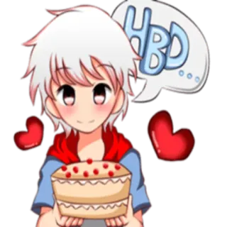 🎂 67bb57e9 HBD アニメ, 誕生日, お祝い, ケーキ, ハート, 誕生日おめでとう, 誕生日おめでとう, 漫画 telegram sticker
