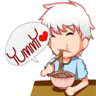 🍜 c28b4660 Yummy 食べる, 麺, おいしい, 食べ物, アニメ telegram sticker