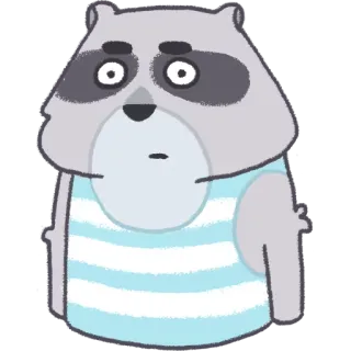 😳 628cbeb9 wasbeer, dier, cartoon, gestreept shirt telegram sticker