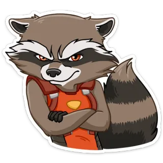 😈 4b6e54a7 Rocket Raccoon Guardians of the Galaxy procione, razzo, Marvel, personaggio, cartone animato, guardiano telegram sticker