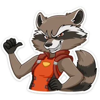 😤 912b00c0 Rocket Raccoon rocket raccoon, guardiani della galassia, marvel, procione, personaggio, adesivo telegram sticker