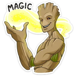 🙌 9bacb11b Groot Guardians of the Galaxy MAGIC groot, magia, marvel, fumetti, supereroe telegram sticker