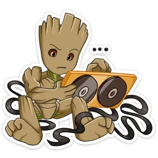 🤯 d09d4884 Groot Groot, Marvel, cartone animato, adesivo, carino telegram sticker