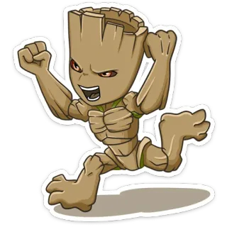 🤛 da00fc9d Groot Guardians of the Galaxy Groot, Guardiani della Galassia, Marvel, Supereroe, Albero, Cartone animato telegram sticker