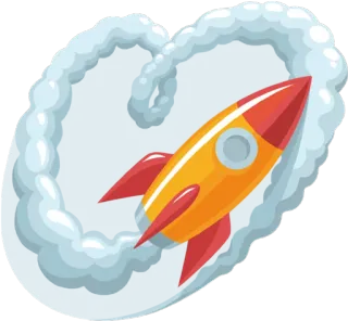 🚀 d9f30876 cohete, espacio, lanzamiento, vehículo, viaje, exploración, dibujos animados telegram sticker
