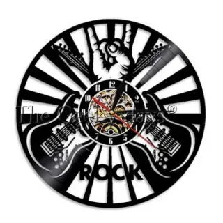 🎶 1bbba7af ROCK Rock and Roll, Gitarre, Musik, Uhr, Schallplatte, Rockmusik telegram sticker