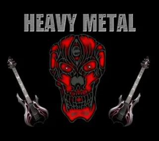 🎶 25306438 HEAVY METAL Heavy Metal, Musik, Schädel, Gitarre, Rock, Metal telegram sticker