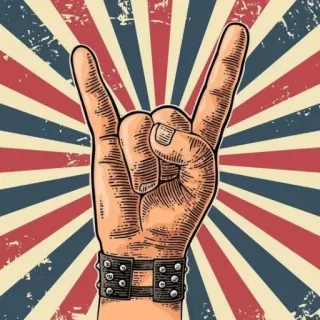 🤘 3a8d09f7 Handgeste, Rock on, Pommesgabel, Heavy Metal, Musik, Handzeichen telegram sticker