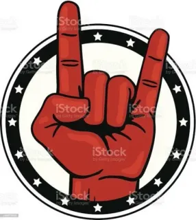 🤘 3e261e3c Rock and Roll, Handgeste, Rock on, Teufelshörner, Heavy Metal, Sticker, Rote Hand telegram sticker