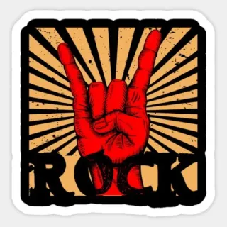 🤘 6a1864b5 ROCK Rock, Musik, Hand, Zeichen, Pommesgabel, Rock and Roll telegram sticker