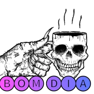 ☕️ 9425d8a3 BOM DIA Schädel, Kaffee, Morgen, Guten Morgen telegram sticker