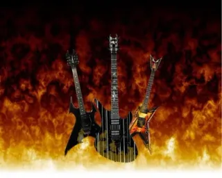 🎶 ae479456 Gitarre, Heavy Metal, Rockmusik, Musik, Feuer telegram sticker