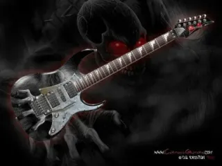 🎸 d53d9cff Gitarre, Musik, Heavy Metal, Skelett, Schädel telegram sticker