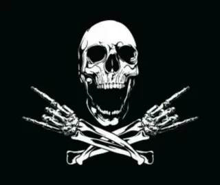 🤘 e19b310f Schädel, Rock on, Skelett, Heavy Metal, Teufelshörner telegram sticker