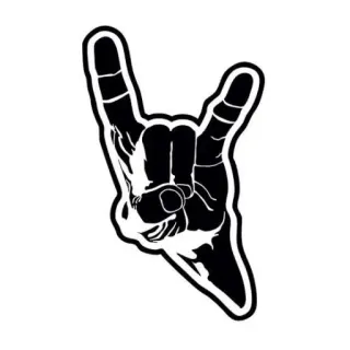 🤘 e46cc32f Rock and Roll, Handgeste, Teufelshörner, Rockmusik, Metal, Zeichen telegram sticker