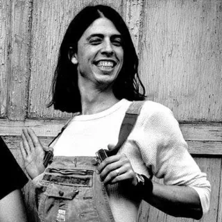 😁 3bb5f6c0 Dave Grohl musician, singer, drummer, happy, smiling telegram sticker