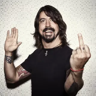 🖕 dbe2b8cc Dave Grohl middle finger, rock, music, celebrity, musician, dave grohl telegram sticker