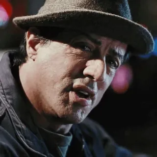 🥀 258b5613 Rocky Balboa Rocky sylvester stallone, film, boksen, hoed, portret telegram sticker