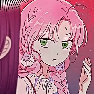 🌸 5eea4f89 Anime, Manga, Cartoon, Pinke Haare, Mädchen, Charakter, Ausdruck, Kunst telegram sticker