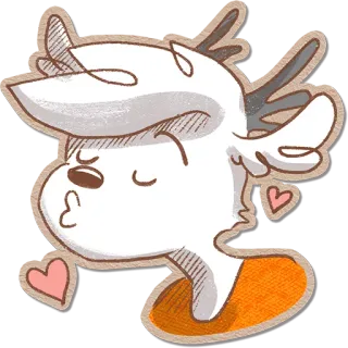 😗 152132f4 鹿, キス, ハート, 漫画, ステッカー, 動物, 角, 愛 telegram sticker