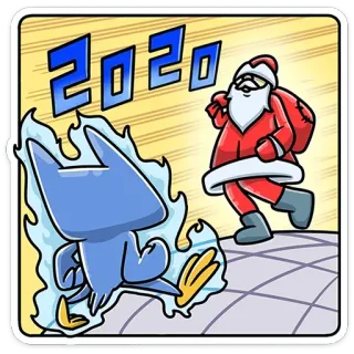 🎅 163a4da1 2020 weihnachtsmann, weihnachten, cartoon, urlaub, neujahr, 2020 telegram sticker
