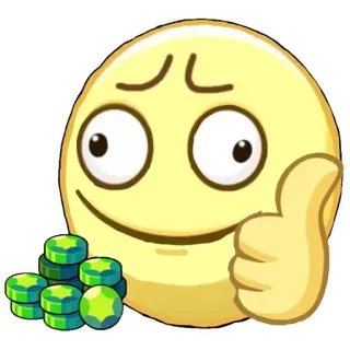 👍 1401de44 Emoji, Joinha, Aprovação, Feliz, Moedas, Sucesso telegram sticker