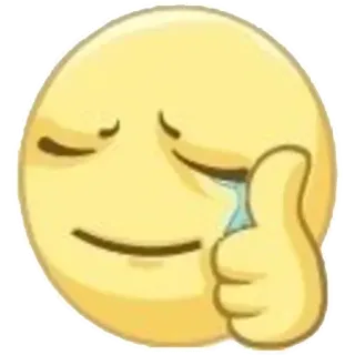 😢 8e1f088c emoji, triste, joinha, chorando, amarelo, emoção, adesivo telegram sticker