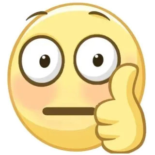 😐 a837a10b Emoji, Rosto, Polegar para cima, Aprovação, Reação telegram sticker