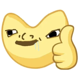 🤤 45a02c40 emoji, thumb up, smirk, yellow, cartoon telegram sticker