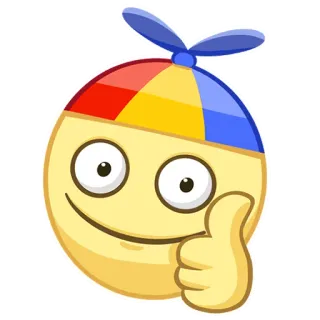 🧢 7fc7ebc7 emoji, smiley, thumbs up, hat telegram sticker